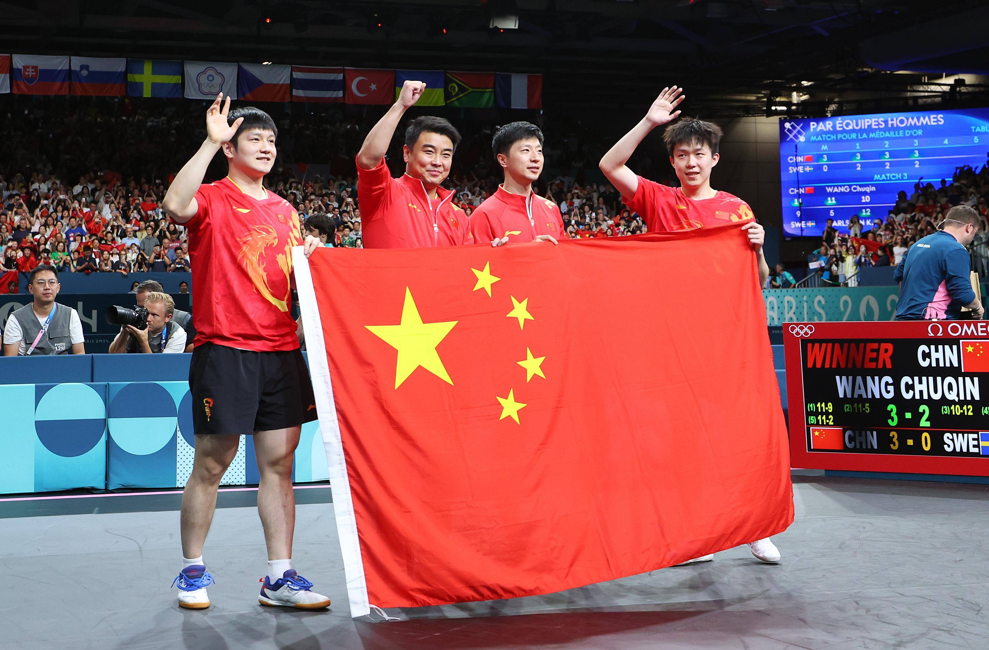 国际乒乓球赛上中国运动员包揽冠亚军